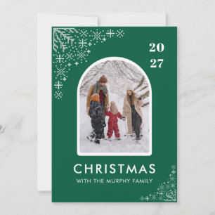 Cartes Pour Fêtes Annuelles Flocons de neige de Noël Arche famille photo Hol