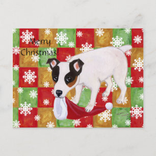 Cartes Pour Fêtes Annuelles Flocons de neige de Noël de Jack Russell Terrier