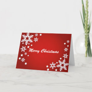 Cartes Pour Fêtes Annuelles Flocons de neige et étoiles rouges