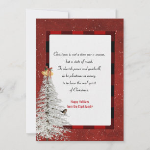 Cartes Pour Fêtes Annuelles flocons de neige et pin avec Noël sur carreaux