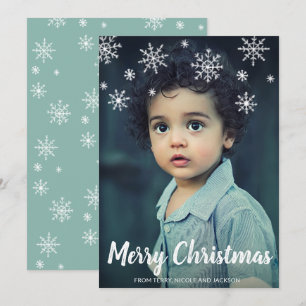 Cartes Pour Fêtes Annuelles Flocons de neige mignons et ludiques Photo Noël mo
