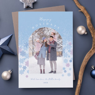 Cartes Pour Fêtes Annuelles Flocons de neige modernes Joyeuses Fêtes