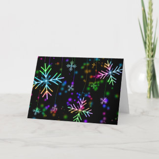 Cartes Pour Fêtes Annuelles flocons de neige multicolores conception de Noël
