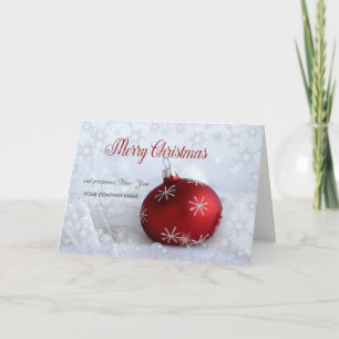 Cartes Pour Fêtes Annuelles Flocons de neige, Société de boule de Noël rouge S