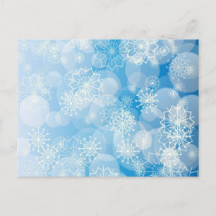 Cartes Pour Fêtes Annuelles flocons de Noël sur un fond bleu        