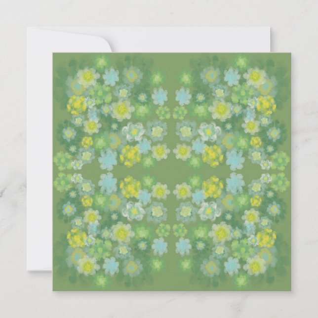 Cartes Pour Fêtes Annuelles Floral Abstrait sel Aquarelle Peinture Motif (Devant)