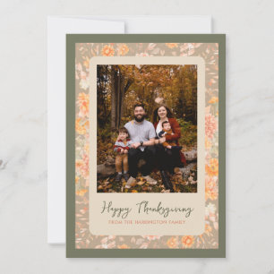 Cartes Pour Fêtes Annuelles Floral Automne Bon thanksgiving d'automne photo