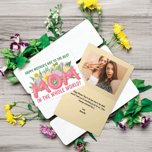 Cartes Pour Fêtes Annuelles Floral Best Mom in the World Mother's Day