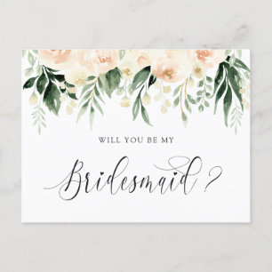 Cartes Pour Fêtes Annuelles Floral Blush Bouquet Serez-Vous Ma Femme D'Accueil