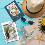 Cartes Pour Fêtes Annuelles Floral d'hiver joyeux | Photo<br><div class="desc">Envoyez cette belle carte de vacances à vos amis et à votre famille avec un cadre floral hivernal avec une photo,  un texte "joyeux",  le nom de la famille et l'année,  et ajoutez quatre photos avec votre message personnel au verso.</div>
