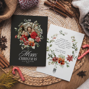 Cartes Pour Fêtes Annuelles Floral Elegant Aquarelle Joyeux Noël Photo