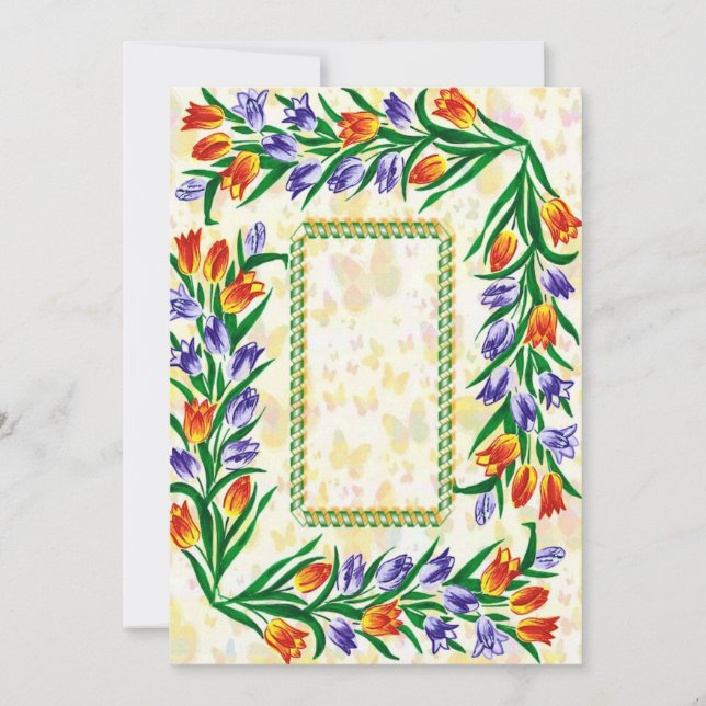 Cartes Pour Fêtes Annuelles floral frame (Devant)