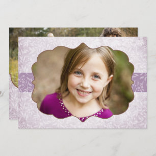 Cartes Pour Fêtes Annuelles Floral Grunge double face Mauve 2 Photo Holiday