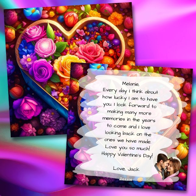 Cartes Pour Fêtes Annuelles Floral Heart Saint Valentin Photo (Créateur téléchargé)