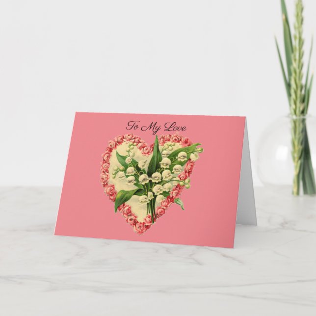 Cartes Pour Fêtes Annuelles Floral Heart Valentine's Day Card (Devant)