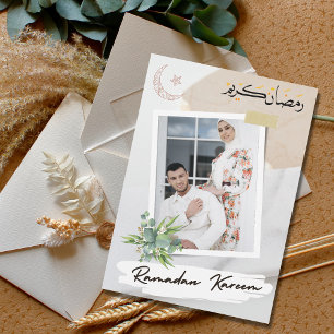 Cartes Pour Fêtes Annuelles Floral moderne islamique Ramadan Moubarak Photo