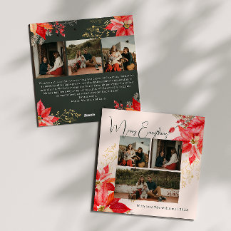 Cartes Pour Fêtes Annuelles Floral moderne Joyeux Tout Six Photo Noël