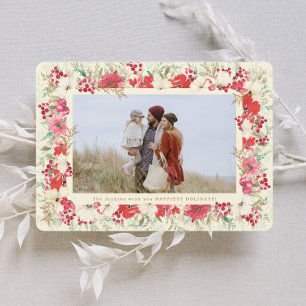 Cartes Pour Fêtes Annuelles florale luxuriante belle photo botanique de noël