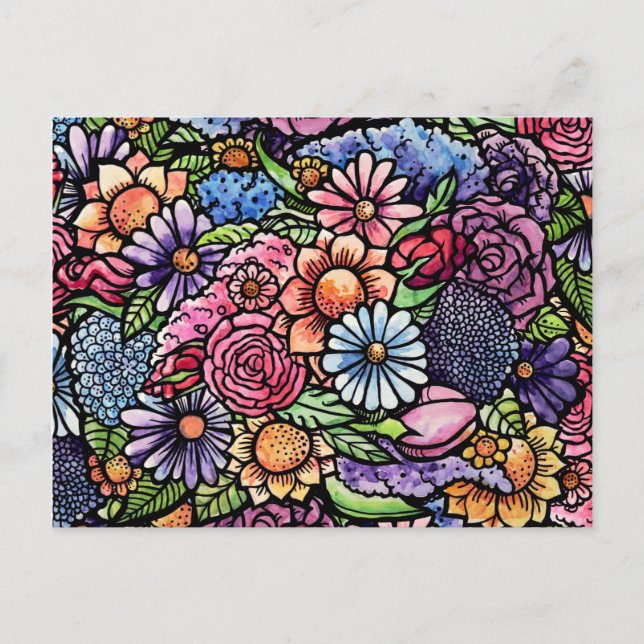 Cartes Pour Fêtes Annuelles Flore Bouquet Fleur de printemps (Devant)