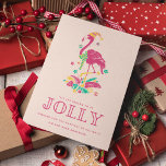 Cartes Pour Fêtes Annuelles Florida Beach Flamant rose tropical Noël<br><div class="desc">Carte de Noël Floride mignonne avec pêche et rose flamingo de Noël "C'est la saison pour être joyeux" design. Customisé avec votre message court et vos noms. Cette carte de Noël de la plage de Floride revient à un modèle de palmier rose et blanc.</div>