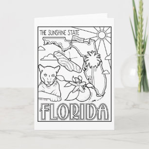 Cartes Pour Fêtes Annuelles floride colorier moi collage