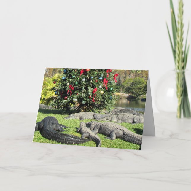 Cartes Pour Fêtes Annuelles Floride Gator Noël (Devant)