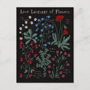 Cartes Pour Fêtes Annuelles Floriographe Amour langue des fleurs botanique