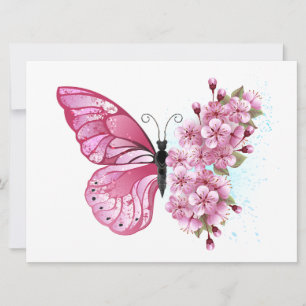 Cartes Pour Fêtes Annuelles Flower Butterfly