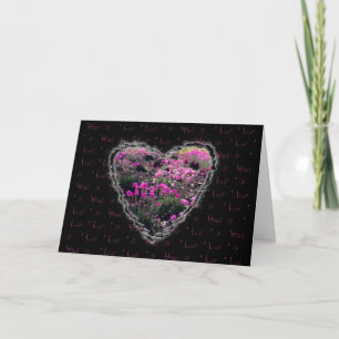 Cartes Pour Fêtes Annuelles Flower Heart Valentine Love Romance Card