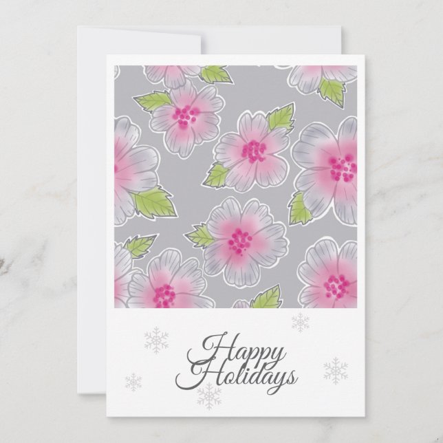 Cartes Pour Fêtes Annuelles Flowers Elegance Happy Holidays Birthday Card (Devant)
