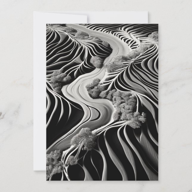 Cartes Pour Fêtes Annuelles Flux fractal (Devant)