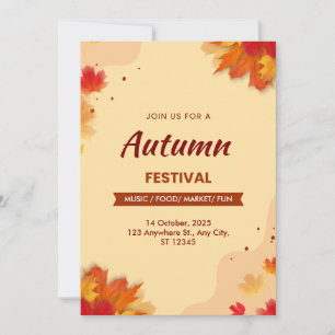Cartes Pour Fêtes Annuelles Flyer Illustratif de Festival d'Automne Brun
