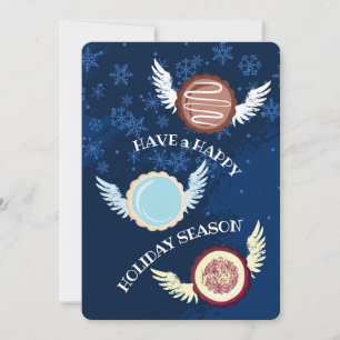 Cartes Pour Fêtes Annuelles Flying Christmas cookie angels vacances cuisine