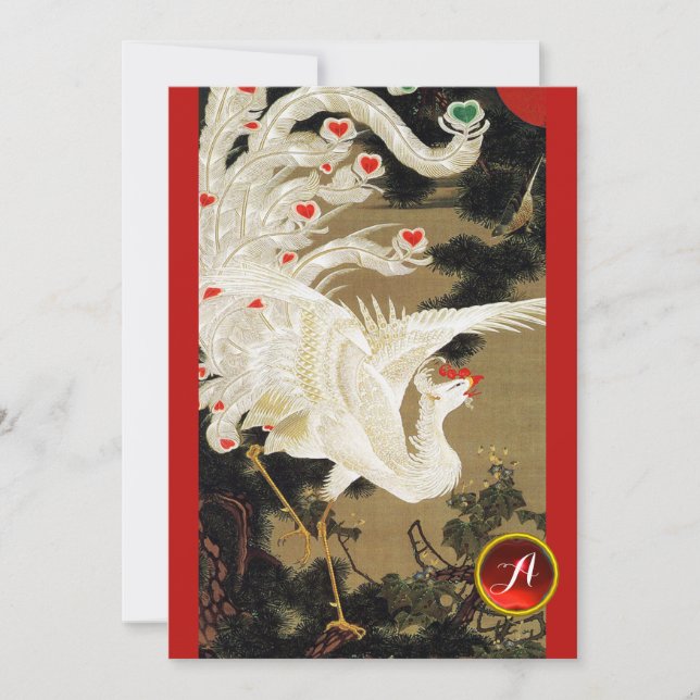 Cartes Pour Fêtes Annuelles FLYING LOVE PHOENIX,Plumes,Cérémonie de mariage so (Devant)