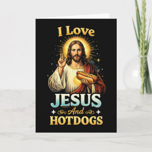 Cartes Pour Fêtes Annuelles Foi, Amour, et Hotdogs