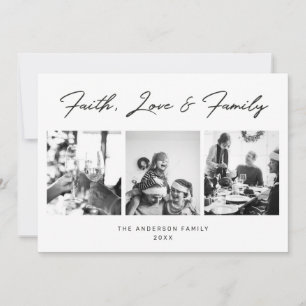 Cartes Pour Fêtes Annuelles Foi, Amour et Noël de famille. Multiphoto moderne