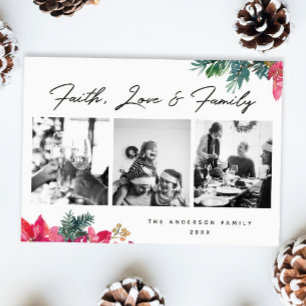 Cartes Pour Fêtes Annuelles Foi Amour Famille. Fleur de Noël religieuse