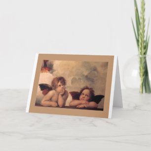 Cartes Pour Fêtes Annuelles foi ange Raphael vintage vieille peinture bénédict