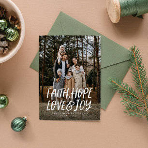 Cartes Pour Fêtes Annuelles Foi espérance amour joie photo religieuse de Noël