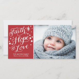Cartes Pour Fêtes Annuelles Foi Lettrée Main Hope Love Religieux Noël