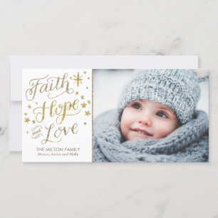 Cartes Pour Fêtes Annuelles Foi Lettrée Main Hope Love Religieux Noël