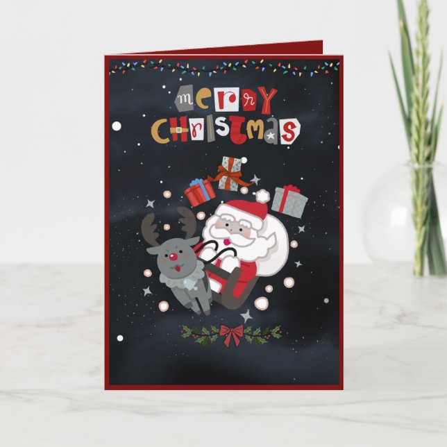 Cartes Pour Fêtes Annuelles Folded Holiday Card (Devant)