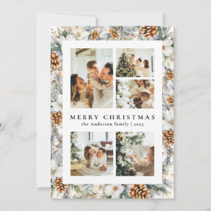 Cartes Pour Fêtes Annuelles Foliage botanique de Noël Elégant