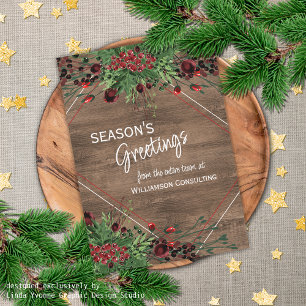 Cartes Pour Fêtes Annuelles Foliage botanique des baies rouges sur mesure Gree