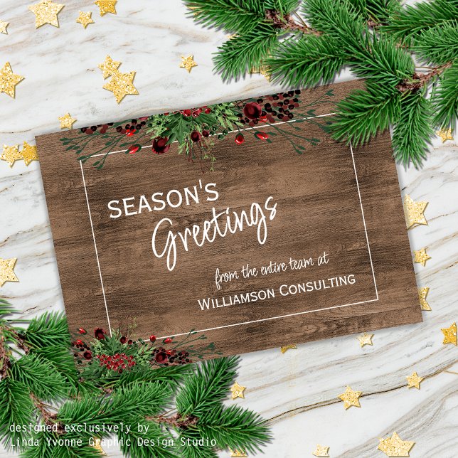 Cartes Pour Fêtes Annuelles Foliage botanique des baies rouges sur mesure Gree (Créateur téléchargé)