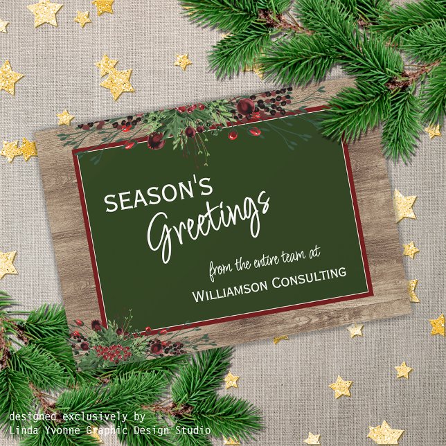 Cartes Pour Fêtes Annuelles Foliage botanique des baies rouges sur mesure Gree (Créateur téléchargé)