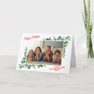 Cartes Pour Fêtes Annuelles Foliage d'hiver moderne Joyeux vacances photo