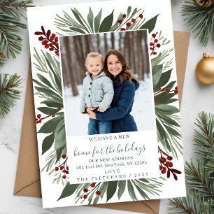 Cartes Pour Fêtes Annuelles Foliage d'hiver Nouvelle maison pour les vacances 