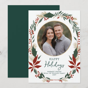 Cartes Pour Fêtes Annuelles Foliage d'hiver Verdure Joyeuses vacances Photo
