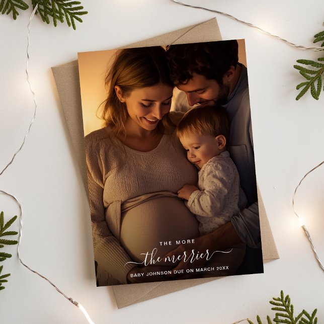 Cartes Pour Fêtes Annuelles Folie Script Noël Plus on est plus on rit  (Créateur téléchargé)